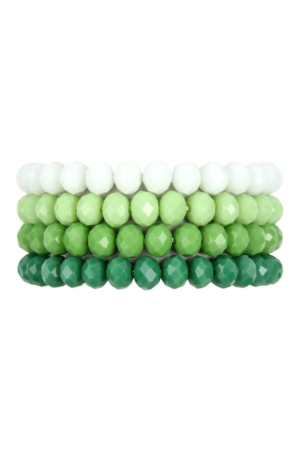 Four Line Rondelle Beads Stretch Bracelet